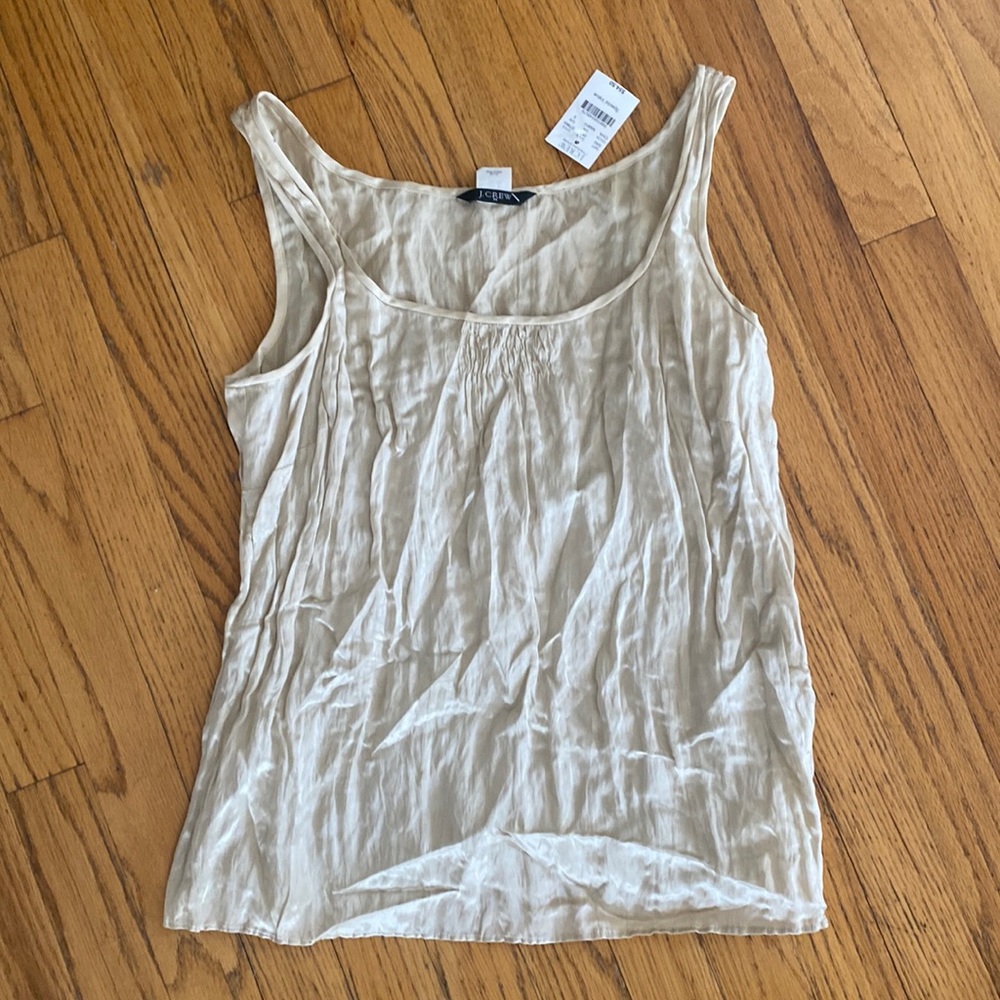 NWT J Crew Silk Tank Size 8 in Cream